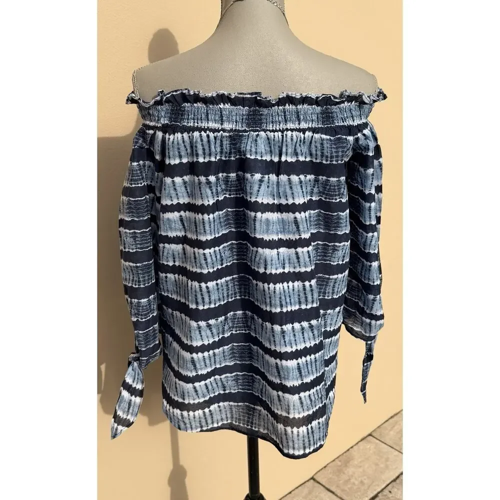 Michael Kors Boho-inspired/Peasant Off the Shoulder Women’s Tie-dye - Size M